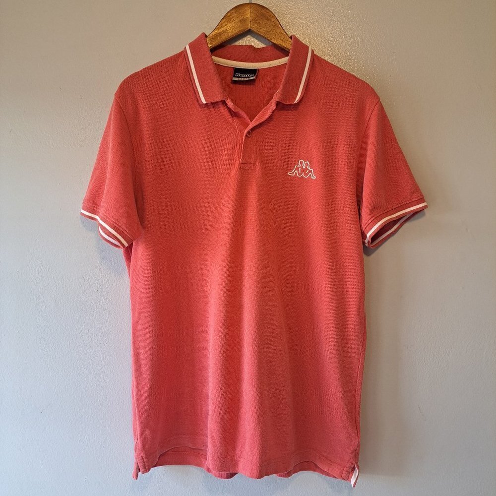 kAPPA Orange Mens Regular Fit Polo Casual Shirt Embroidered Logo Size‎ Large